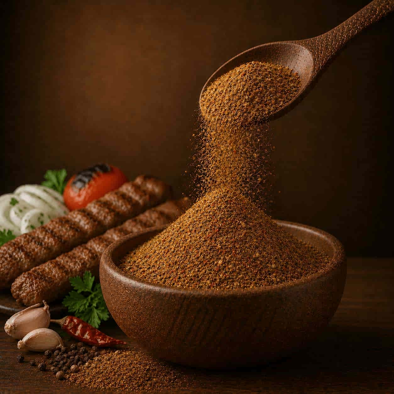رنگ و بافت ادویه مخصوص کباب کوبیده
