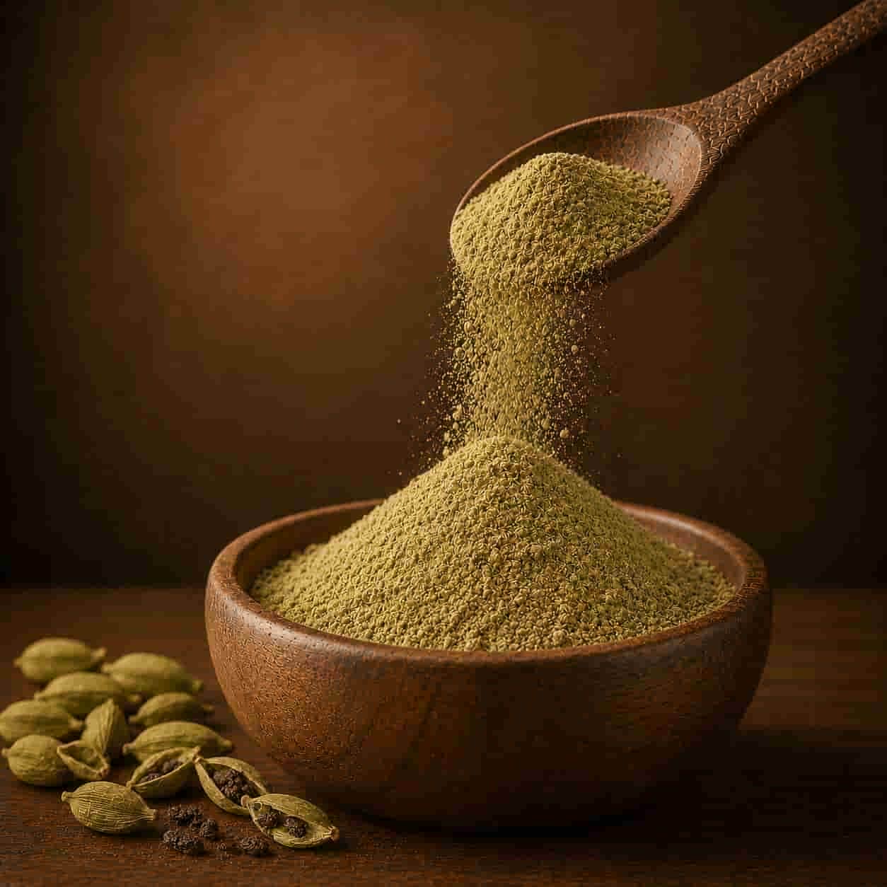 غلاف و دانه هل سبز هندی
